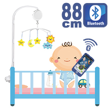 88CM High Baby Crib Bed Bell Toys Holder Arm Bracket, Nut Screw, W/ Digital Music Box (128M TF Card + Bluetooth)