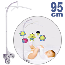 95CM High Baby Crib Bed Bell Toys Holder Arm Bracket, 3 Nut Screws