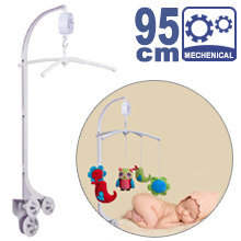 95CM High Baby Crib Bed Bell Toys Holder Arm Bracket, 3 Nut Screws, & Windup Music Box